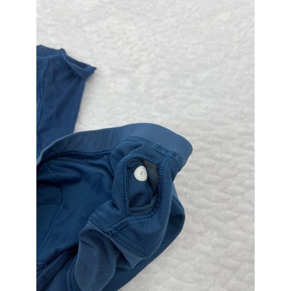 Lululemon Womens Mesh High Neck Racerback Active Tank Top Shelf Bra Blue Size 8 - Picture 2 of 6